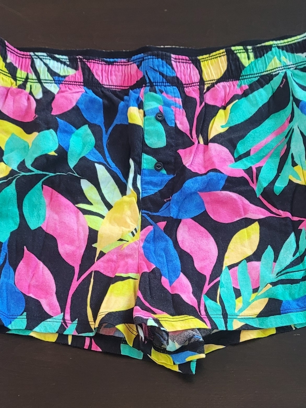 PINK Victoria's Secret Neon Tropical Leaf Print Shorts